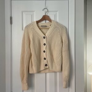 Cream Button-Up Women Sweater